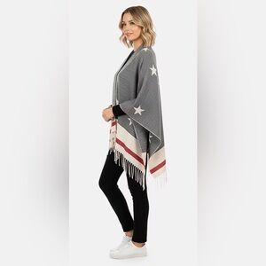 Hurley Beige Americana Knit Ruana Sid OS EUC